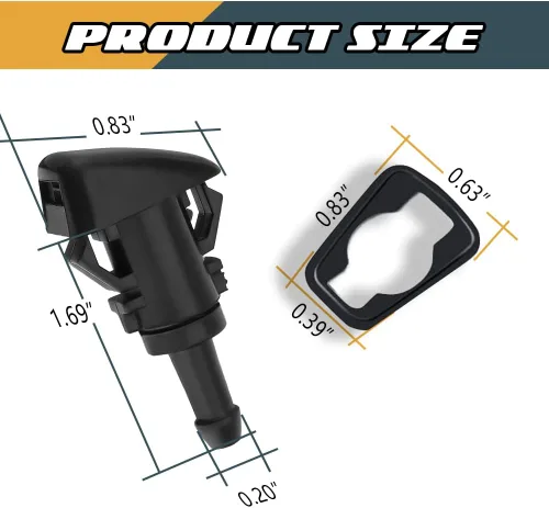 Miniatura 2 de deemars 4805742AB - Kit de limpiaparabrisas delantero, boquilla de lavado y manguera de líquido de 6.6 ft con conector, kit de manguera de lavado