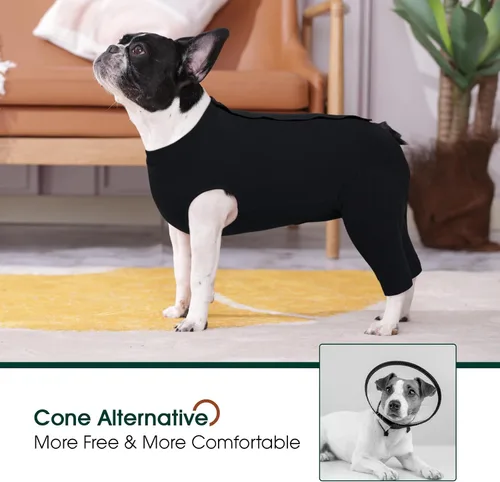 Miniatura 3 de Kuoser Traje de Cirugía para Perro Hembra Esterilización Macho Castración, Manga de Pierna de Perro para Dejar de Lamer Enterizo Suave para Perro