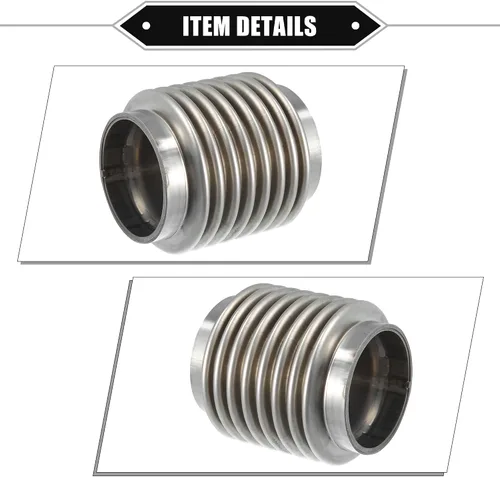 Miniatura 5 de Tubo flexible de escape de automóvil, 2.000x3.228 in, 2 x 3.23 pulgadas, tubos de conector flexible de escape, fuelle universal para automóvil