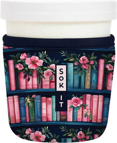Miniatura 71 de Sok It IceCreamSok - Funda de neopreno aislada (flores abstractas, pintas de helado cónicas)