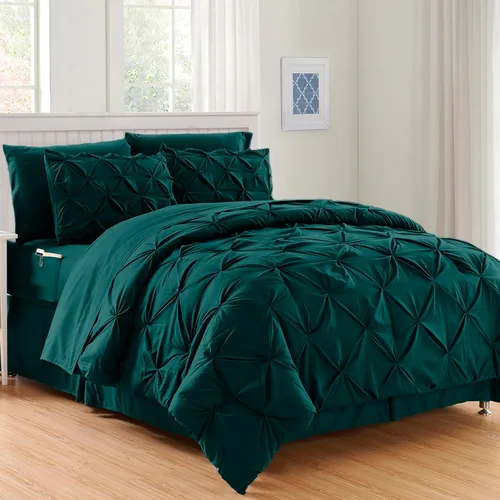 Miniatura 34 de Elegant Comfort Juego de edredón de 6 piezas de lujo, más suave y acogedor, juego completo suave y sedoso que incluye juego de sábanas con bolsillos