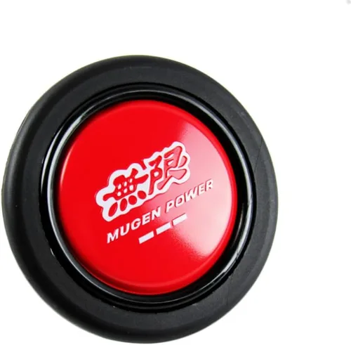 Miniatura 14 de Q1-TECH, botón redondo JDM universal para volantes aftermarket de 6 pernos con abertura de dos pulgadas 2" para botón de bocina (AUD-BK)