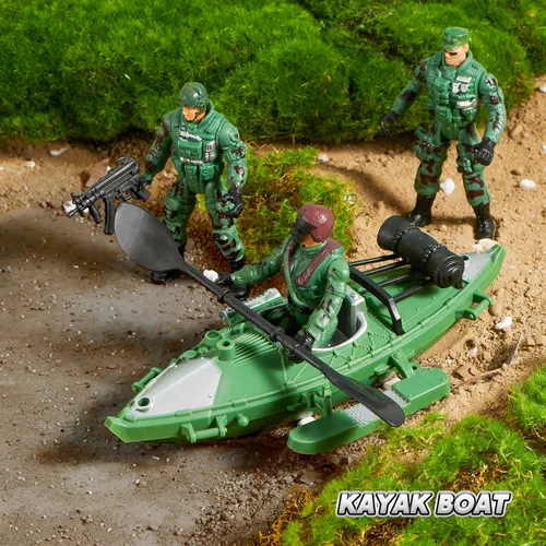 Miniatura 8 de JOYIN Juego de juguetes militares, juguetes militares para niños, incluyendo helicóptero con luz realista, sonido y mango, camiones Bruder, barco