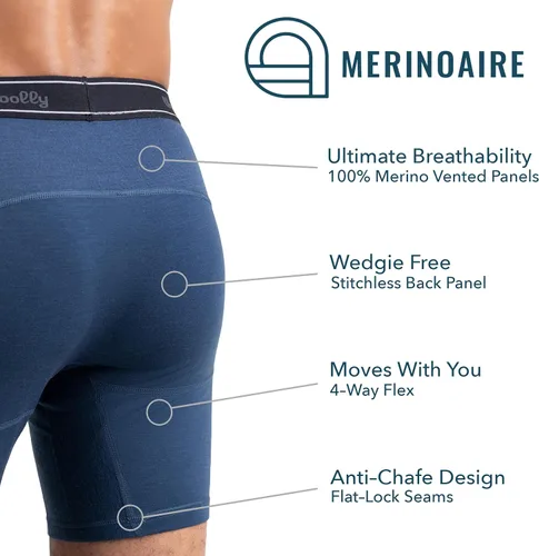 Miniatura 2 de Premium Wicking Merino Wool Workout Boxer Brief