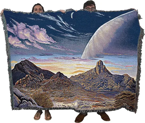 Miniatura 18 de Pure Country Weavers Kyra Brown - Manta de atardecer de los 70 – Abstact Art – Manta para regalo tejida de algodón – Fabricado en los Estados Unidos