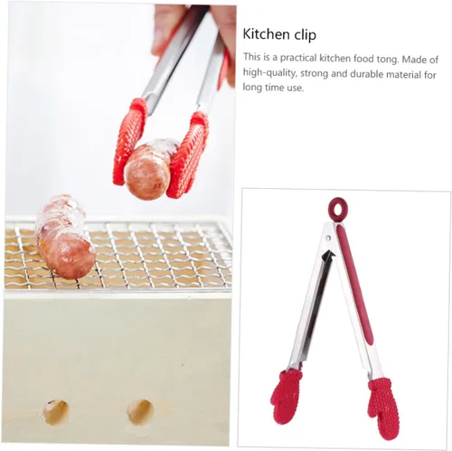 Miniatura 2 de SHOWERORO Pinzas de comida de Navidad, pinzas para servir alimentos, pinzas de pan de Navidad, herramientas multiusos, pinzas de limón, mini