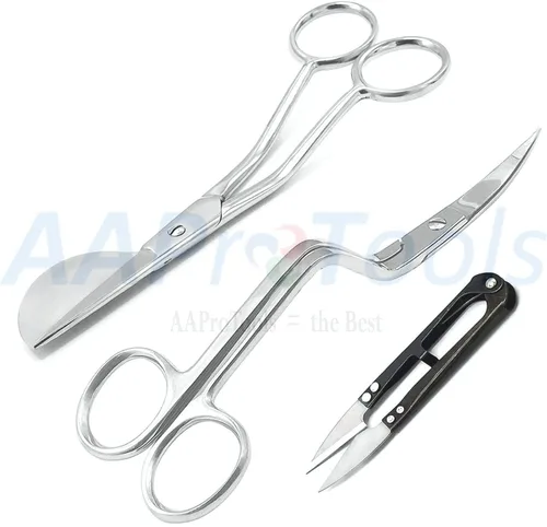 Miniatura 2 de Juego de 2 6 "doble doblado máquina curvada bordado y apliques Duckbill Tijeras con cortador de hilo negro