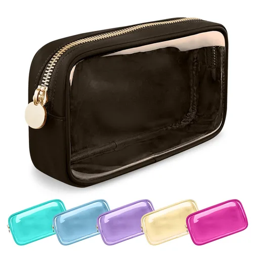 Miniatura 15 de Estuche pequeño para lápices y maquillaje para bolso, lindo estuche de lápices, bolsa de pinceles de maquillaje de nylon con cremallera, estuche