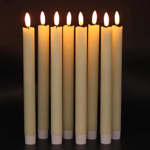 Miniatura 3 de GenSwin Velas cónicas sin llama parpadeantes con 2 controles remotos y temporizador, funciona con pilas, luz LED cálida 3D para ventana, paquete