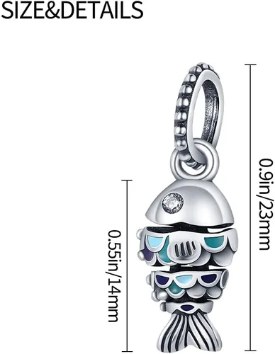 Miniatura 5 de Pandach Dijes de plata de ley 925 para pulsera y collar, colgante con piedras de circonita cúbica 5A, cuentas de joyería, regalos para mujeres