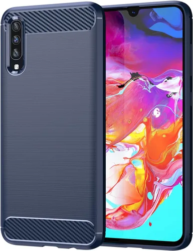 Funda EUAGVQY para Samsung A70 Galaxy A70, Funda de Fibra de Carbono de TPU Blanda Antideslizante Duradera y Ligera, Funda Protectora para Samsung