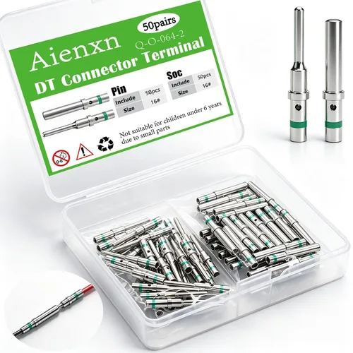 Miniatura 8 de 30 pares (60 unidades) de clavijas DT tamaño de contacto 16 macho hembra, kit de conector/terminal DT para conector Deutsch 14-20 AWG calibre