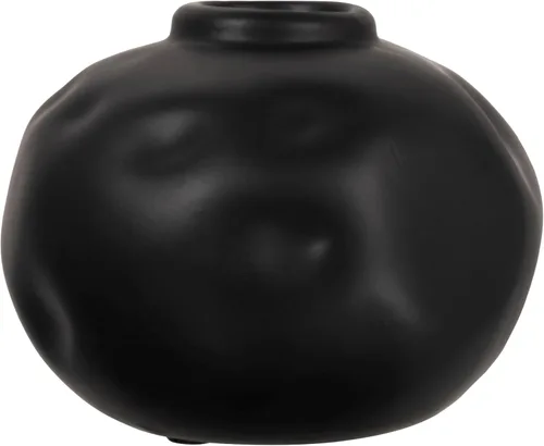 Miniatura 5 de Creative Co-Op Jarrón de terracota con forma orgánica pellizcada, negro mate