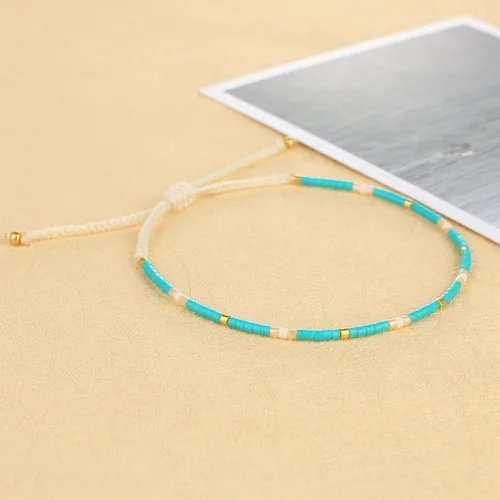 Miniatura 4 de KELITCH - Pulsera de cuentas de cristal de color bohemio, hecha a mano, joyas de la amistad para el verano