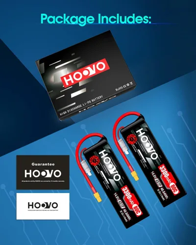 Miniatura 8 de HOOVO 4S Lipo Battery 14.8V 80C 3300mAh RC Lipo Battery Pack Softcase con conector XT60 para barco RC, coche RC, camión, drone RC Quadcopter