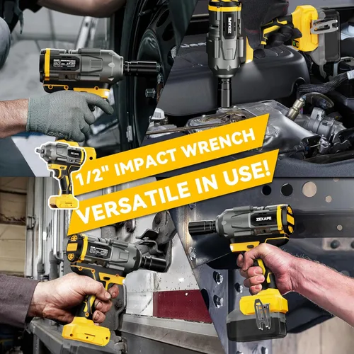 Miniatura 7 de Llave de impacto inalámbrica de 1/2 pulgada para batería Dewalt, llave de impacto de 1360 N.m (950 pies-libras) Pistola de impacto eléctrica sin