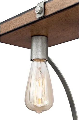 Miniatura 4 de Westinghouse 6351700 Oak Lane - Lámpara de araña de interior de cinco luces, madera de granero y acero galvanizado