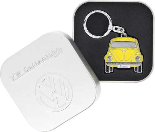 Miniatura 4 de BRISA VW Collection - Llavero Accesorio Portallaves de metal esmaltado Volkswagen con diseño de Beetle Bug, Amarillo, Talla única