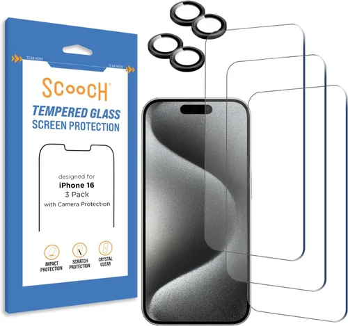 Miniatura 30 de Scooch Protector de pantalla 5 en 1 para iPhone 11 (paquete de 3) con protector de lente de cámara (paquete de 2) vidrio templado 9H de alta
