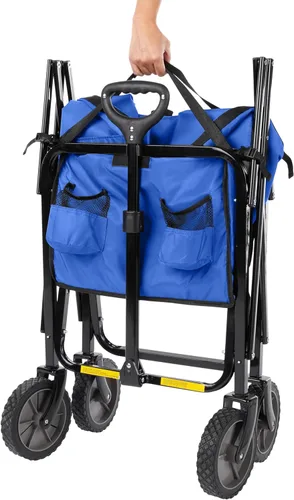 Miniatura 3 de Amazon Basics Carro utilitario plegable y resistente para deportes al aire libre, capacidad de peso de 265 libras, campamento, jardín y compras, Azul