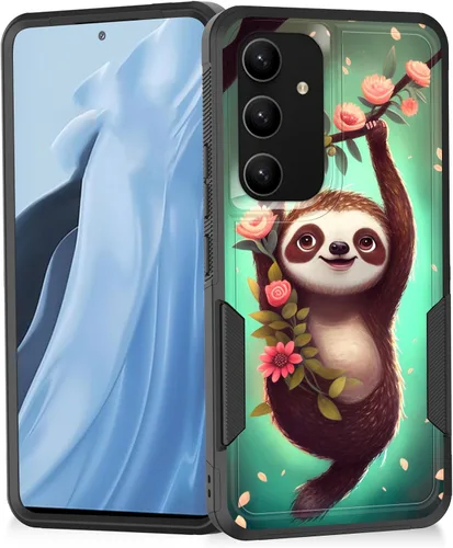 Miniatura 66 de Funda para Galaxy A14 5G, resistente de doble capa híbrida de policarbonato duro, goma suave, a prueba de golpes, funda protectora resistente