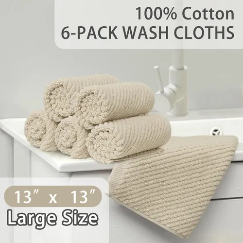 Miniatura 284 de VOOVA & MOVAS Toallas de mano blancas - 100% algodón Ligeras Gruesas Secado rápido Suaves Absorbentes, paquete de 4 piezas grandes de 18