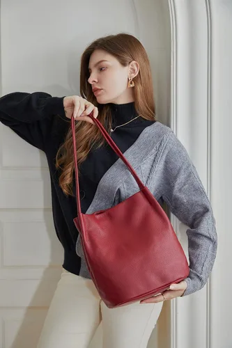Miniatura 7 de Iswee - Bolsos de cuero genuino, diseño de hombro Hobo, bolsos para mujer