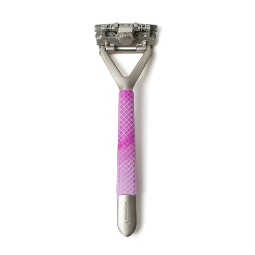 Leaf Shave | The Leaf Razor Grip Sleeve, Pink Swirl - Mango de silicona para maquinilla de afeitar
