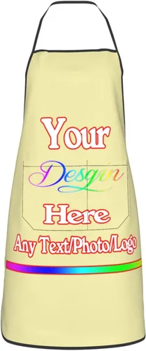 Miniatura 43 de Delantal de diseño personalizado para mujeres y hombres con bolsillos, delantal de cocina personalizado, diseño de logotipo de texto