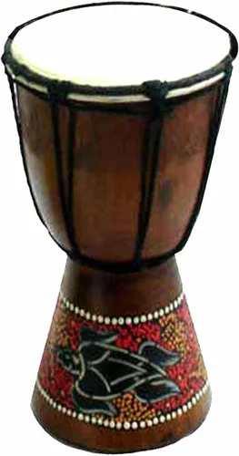 Miniatura 25 de Djembe decorativo de novedad de 6" de alto x 4" de ancho en la parte superior (Abstracto, 15.2 cm)