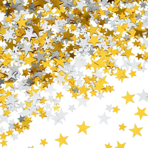 Miniatura 11 de Hestya Confeti de 60 g de estrella con purpurina, confeti de mesa de papel metálico para Navidad, fiesta, boda, festival, decoraciones