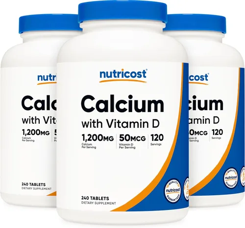 Miniatura 6 de Nutricost Calcio con vitamina D, 240 tabletas - Calcio (1200 mg) Vitamina D (50 mcg) por porción - Sin OMG, sin gluten