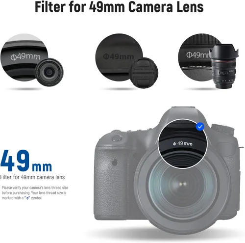 Miniatura 8 de NEEWER Kit de filtro ND fijo de 1.929 in ND1000 ND64 ND8 ND4 Juego de filtros de densidad neutra de doble cara de 30 capas Nano Recubrimientos/HD