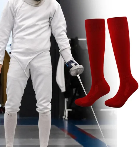Miniatura 7 de Fancyes Calcetines de esgrima transpirables para absorción de sudor, equipo de esgrima, cómodos, atléticos, unisex, para juego de lámina de espada