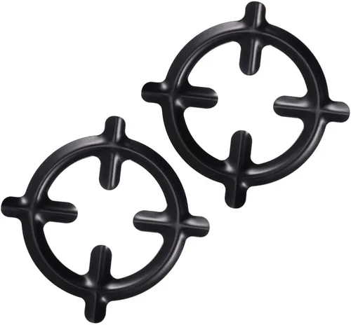 Kichvoe Soportes para estufas de gas de 6.22 pulgadas de hierro fundido para ollas pequeñas y cafeteras, accesorios de cocina, paquete de 2 estantes