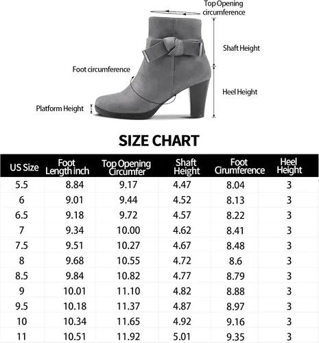 Miniatura 7 de mysoft Botines para mujer con tacón, tacón grueso apilado, cremallera al tobillo para mujer