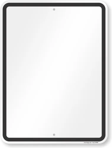 Miniatura 6 de SmartSign Letrero de metal en blanco de 24 x 18 pulgadas con borde, serigrafiado, aluminio laminado U52 de 80 mil a prueba de óxido, blanco y negro