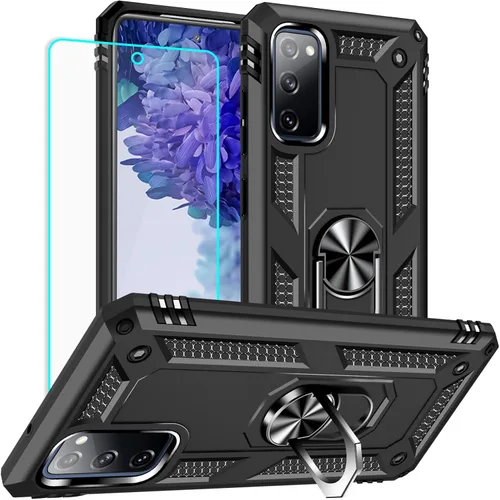 Miniatura 10 de Yiakeng Funda para Samsung Galaxy S20 FE, funda Galaxy S20 FE 5G con protector de pantalla HD, fundas protectoras de grado militar con anillo