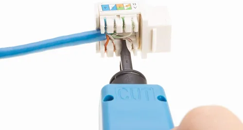 Miniatura 5 de Cat5e Keystone Ethernet Wall Jack Punch Down UTP 45 grados (terminación más fácil que 90 grados), terminación de velocidad de perfil delgado RJ45