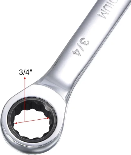 Miniatura 3 de uxcell Llave combinada de carraca de 3/4 de pulgada SAE, 72 dientes, 12 puntos, llave combinada de carraca de extremo cuadrado, herramientas