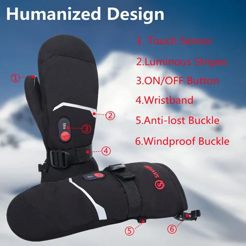 Miniatura 4 de Savior Heat Guantes para hombre y mujer, guantes eléctricos recargables, adecuados para el trabajo al aire libre, esquí, correr, senderismo, etc.
