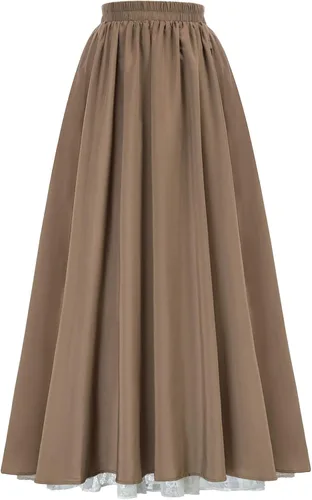 Miniatura 8 de Scarlet Darkness Maxi Long Skirt for Women Double-Layer Victorian Renaissance Skirts