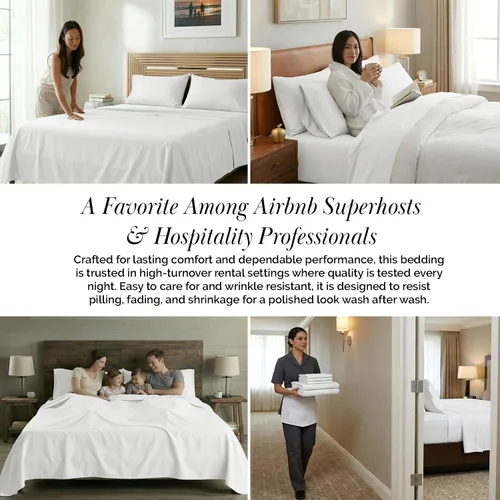 Miniatura 7 de Southshore Fine Living, Inc. Juego de ropa de cama de microfibra de 4 piezas, juego de sábanas tamaño Queen, sábana bajera ajustable de 14 pulgadas