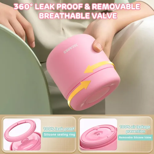 Miniatura 3 de JSCARES Frascos de Comida Aislados para Niños de 12oz para Comida Caliente, Frasco Térmico de Comida de Sopa de Boca Ancha Contenedor Térmico de Rosa