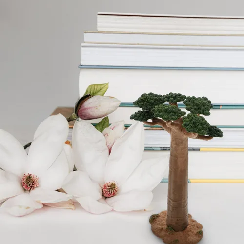 Miniatura 4 de Garneck Árbol modelo mini baobab árbol tren paisaje, arquitectura, árboles falsos, árbol artificial en miniatura, plantas falsas para manualidades