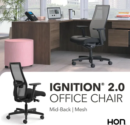 Miniatura 7 de HON Ignition 2.0 Silla de oficina ergonómica grande y alta de malla con reposacabezas, capacidad de 450 libras, silla de escritorio extra ancha