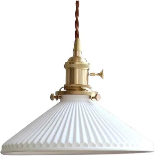 E26 Moderna lámpara colgante creativa minimalista, lámpara de cerámica blanca, lámpara colgante de comedor, luz colgante de barra de noche de