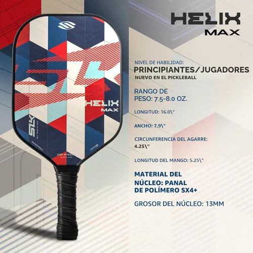 Miniatura 8 de Selkirk Sport SLK Helix Pro Paleta de Pickleball Paletas de Pickleball de Fibra de Carbono Termoformada con Cara Híbrida de Fibra de Carbono