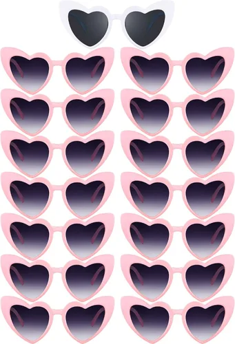 Flutesan 15 pares de lentes de sol en forma de corazón, estilo vintage, ojos de gato, para despedida de soltera