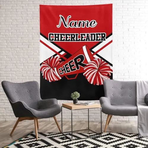 Miniatura 3 de Manta de animadora roja personalizada con nombre, manta de forro polar suave para niñas y niños, recién nacidos, regalo de cumpleaños, 40 x 50